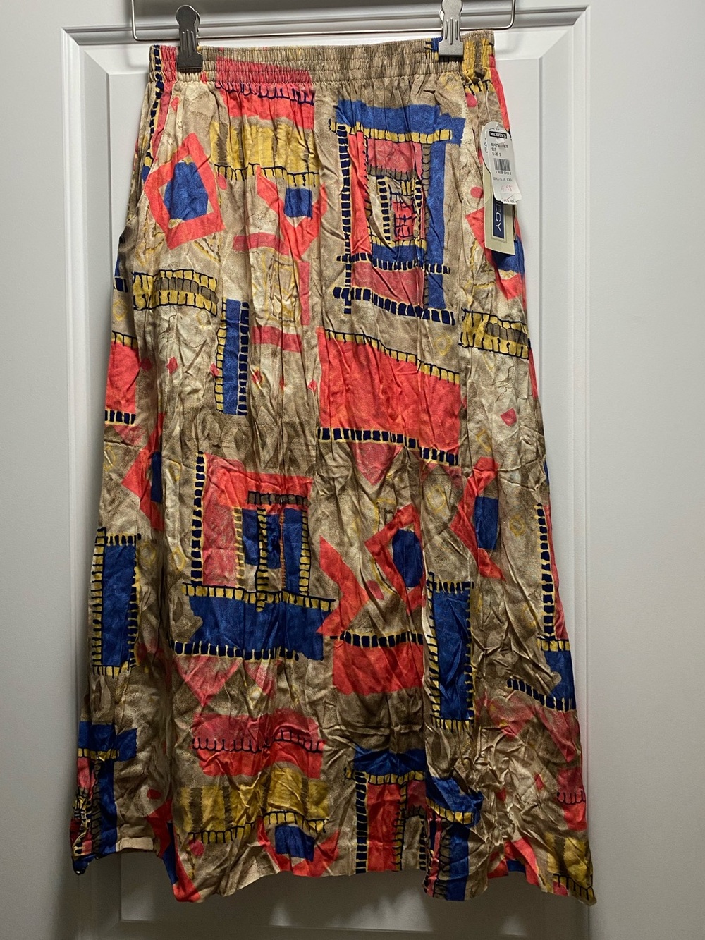 Vintage New Old Stock Pull On Skirt Pockets 90s Ephemera Tags - Picture 2 of 10